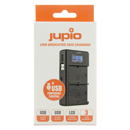 Jupio USB Dedicated Duo Charger LCD for Canon LP-E6/ LP-E6N/ LP-E6NH/ LP-E6P