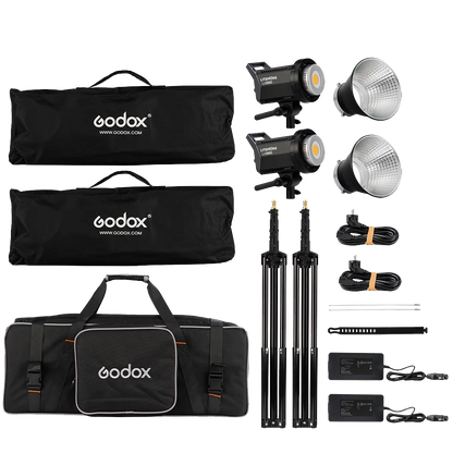 Godox 2-Light Kit Litemons LA150Bi Bi-color LED K2 with accessories